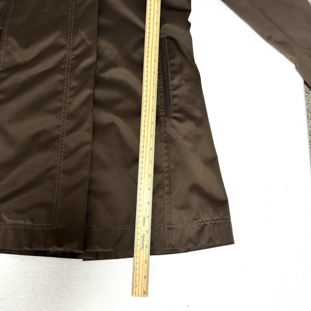 Coach Leatherware Long Jacket Trench Coat Brown Pink Silk Lining Size‎ 2 Women's - Picture 6 of 9